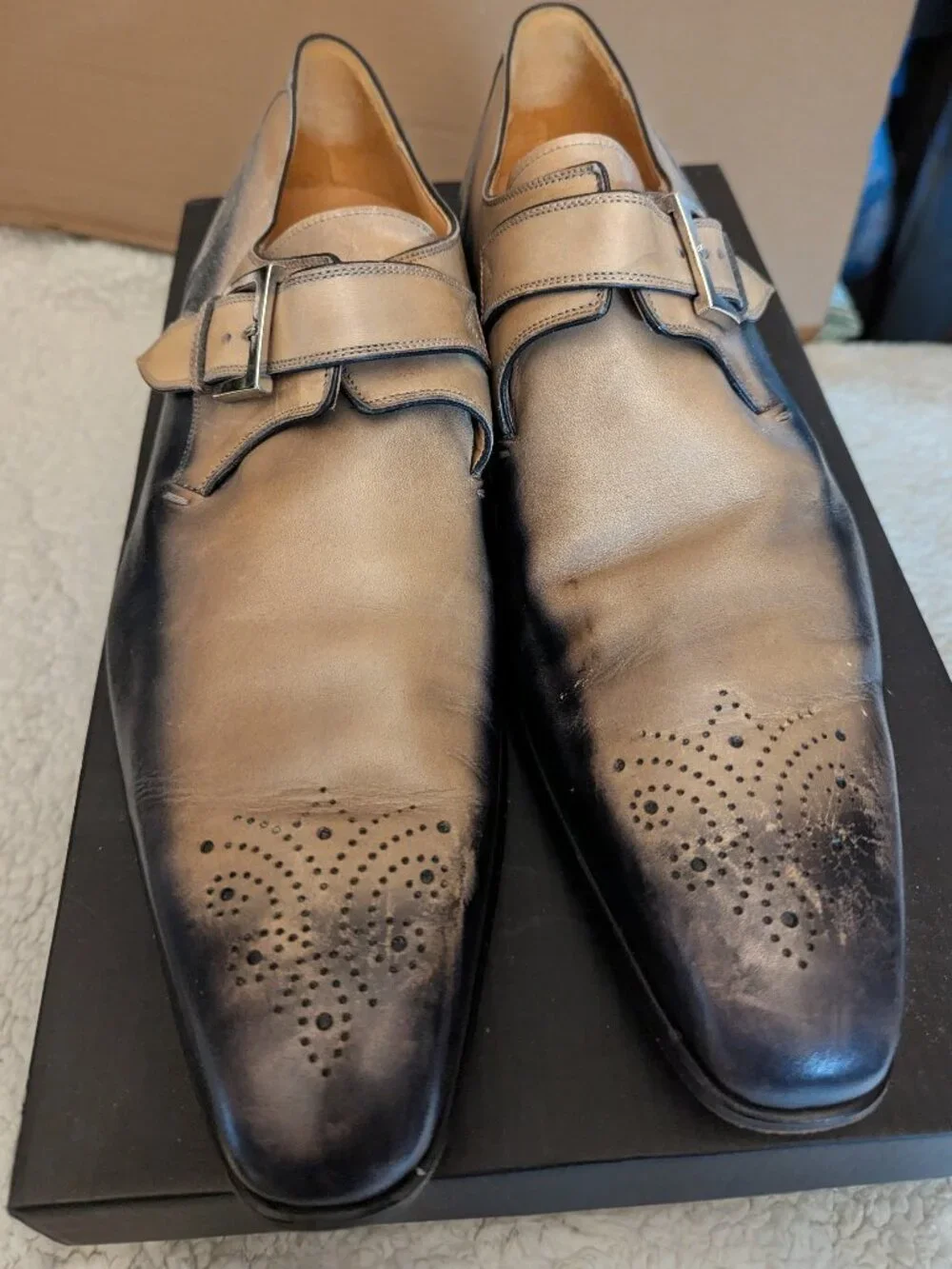 MAGNANNI Single Strap Two Tone Men;s Shoes Size 10 1/2 - Picture 2 of 5